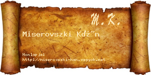 Miserovszki Kán névjegykártya